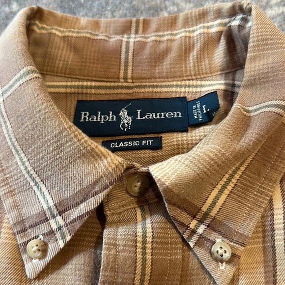 RALPH LAUREN 100 COTTON FLANEL MENS SO SOFT SHIRT SIZE L - Picture 3 of 9